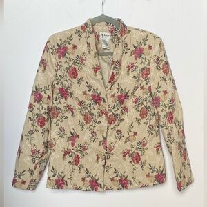 Liz Baker Beige Floral Blazer (12 Petite)